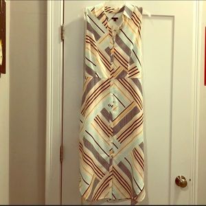 Ann Taylor striped button front dress